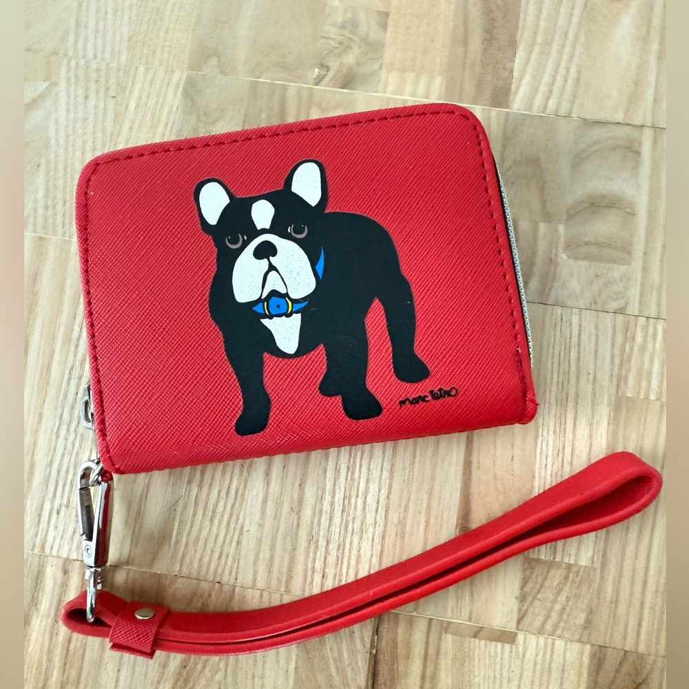 Marc Tetro French Bulldog red Wristlet Wallet